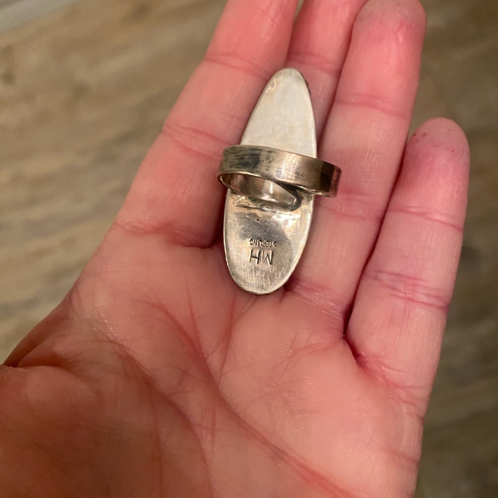 Native Made. Stamped. Turquoise Statement Ring In… - image 2